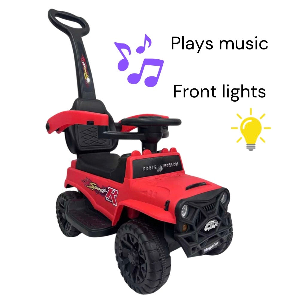 Kids Ride-On Push Truck with Lights and Music – RED