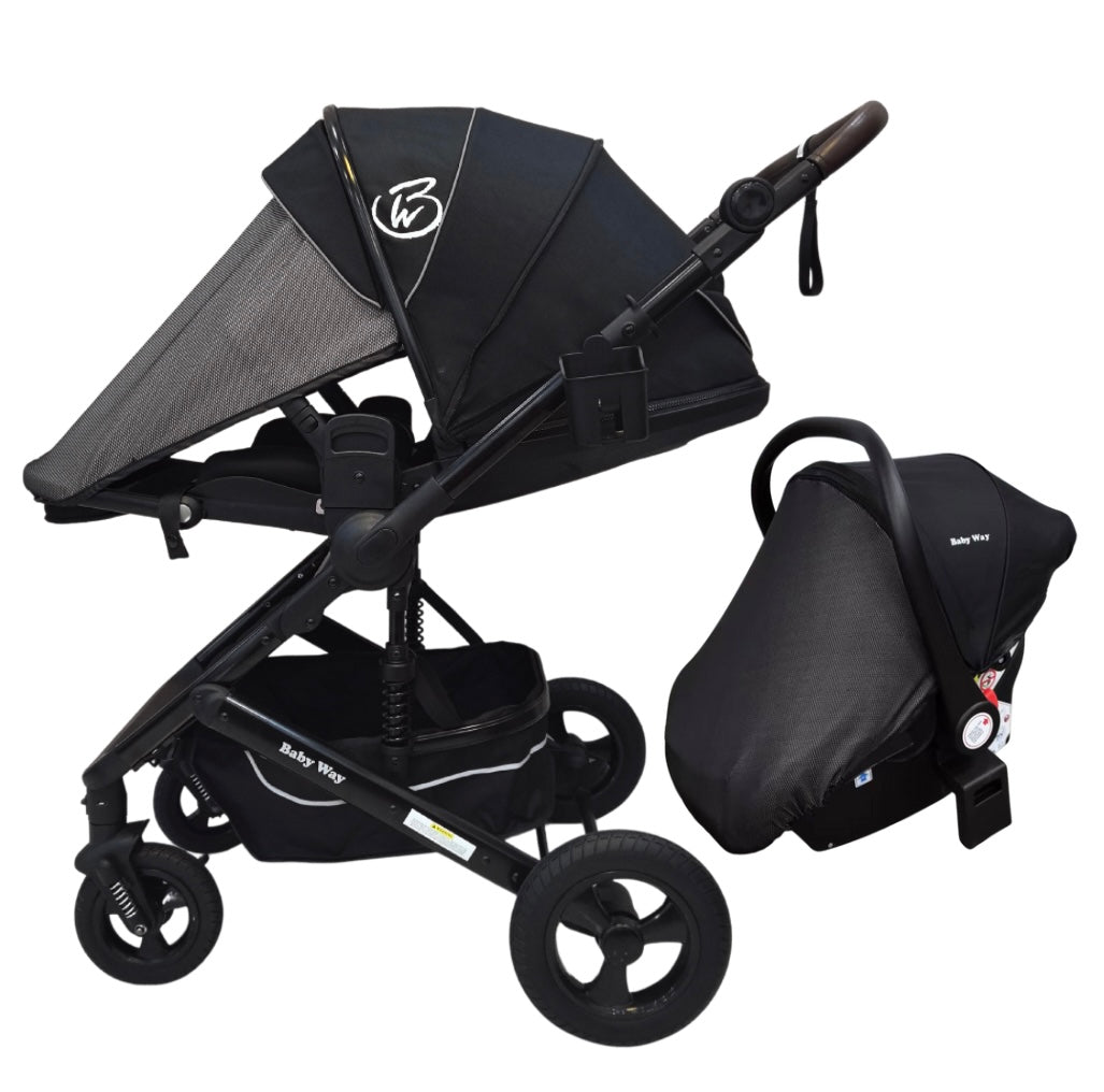 Versa 3-in-1 Travel System – Open Bassinet Stroller + Capsule Car Seat with Sunshade Sets