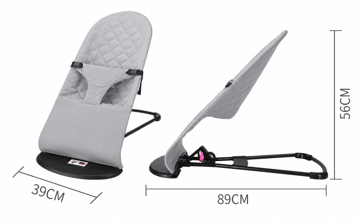 Portable Soothing Bouncer Baby Rocker Chair - GREY