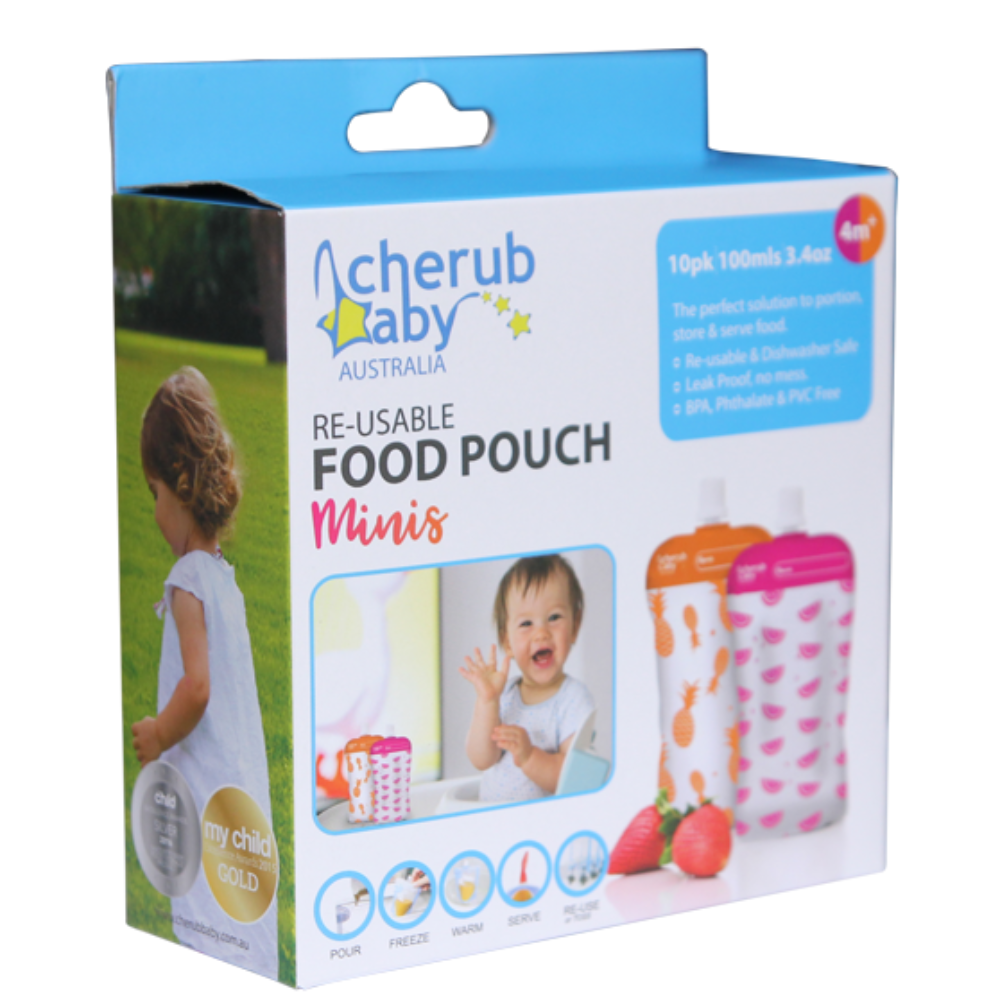 Cherub Baby -Reusable On the Go Mini Food Pouches 10pk