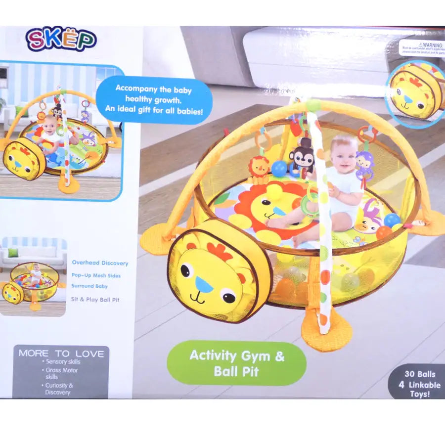 3-in-1 Baby Activity Gym Mat & Ball Pit LION - 88969 - Babyonline