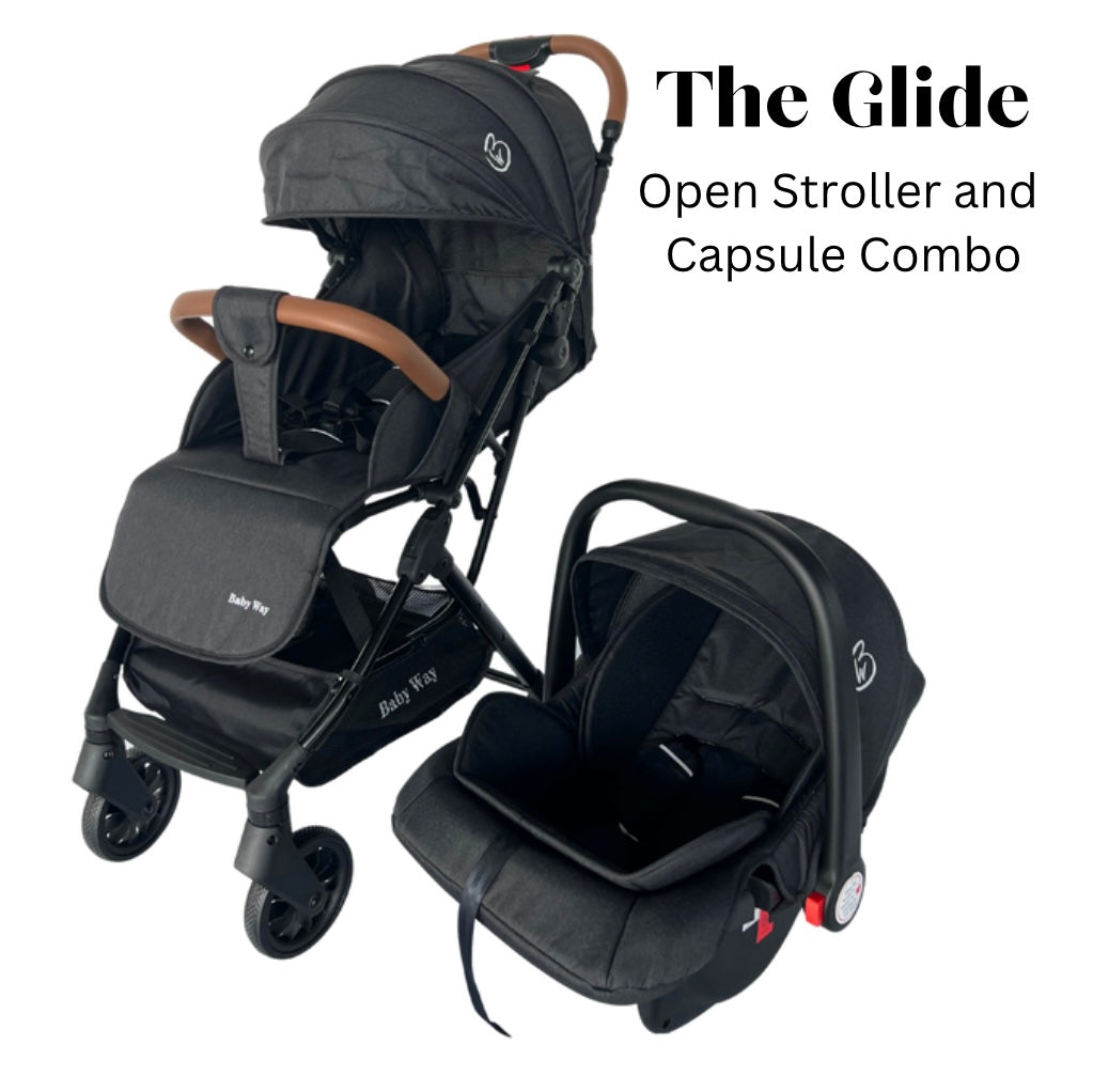 The Glide - Compact Travel Stroller and Capsule Car Seat Combo with Pull Handle