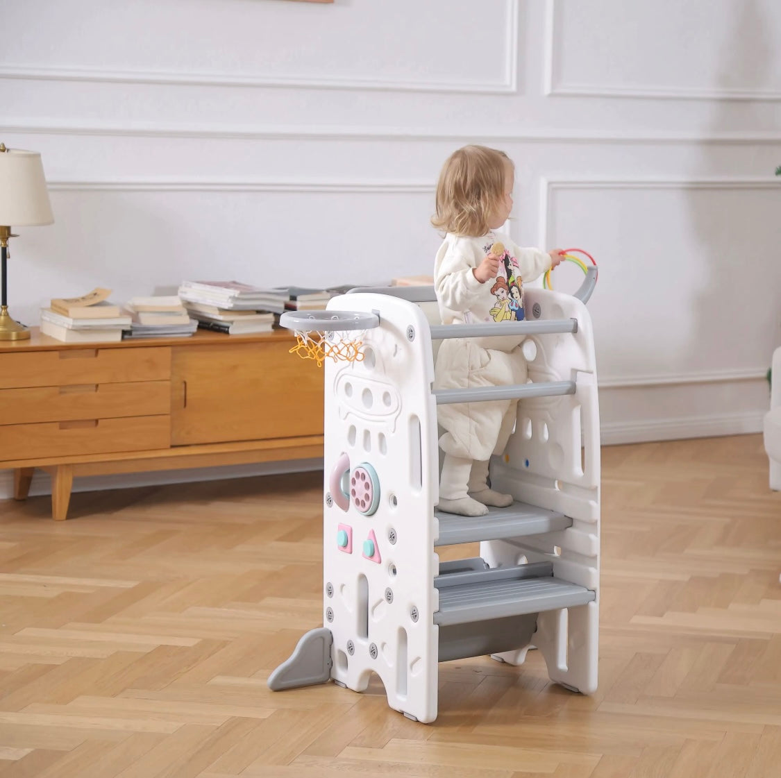 Deluxe Multi-Function Toddler Learning Tower Step Stool with Activity Centre