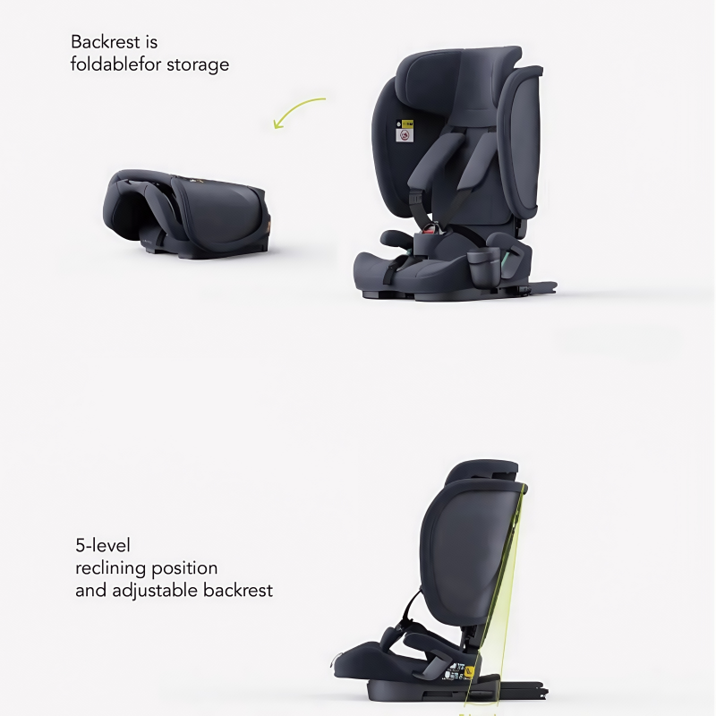 Baby Brightness AirGo Lightweight Compact Travel Pram and Portable ISOFIX Travel Booster Car Seat Black