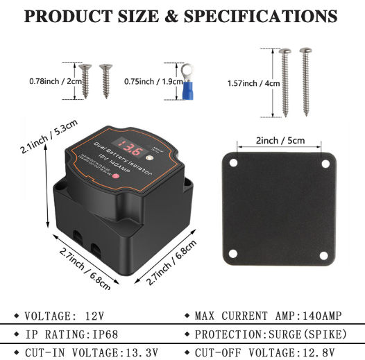 Smart Dual Battery Isolator 12V 140A