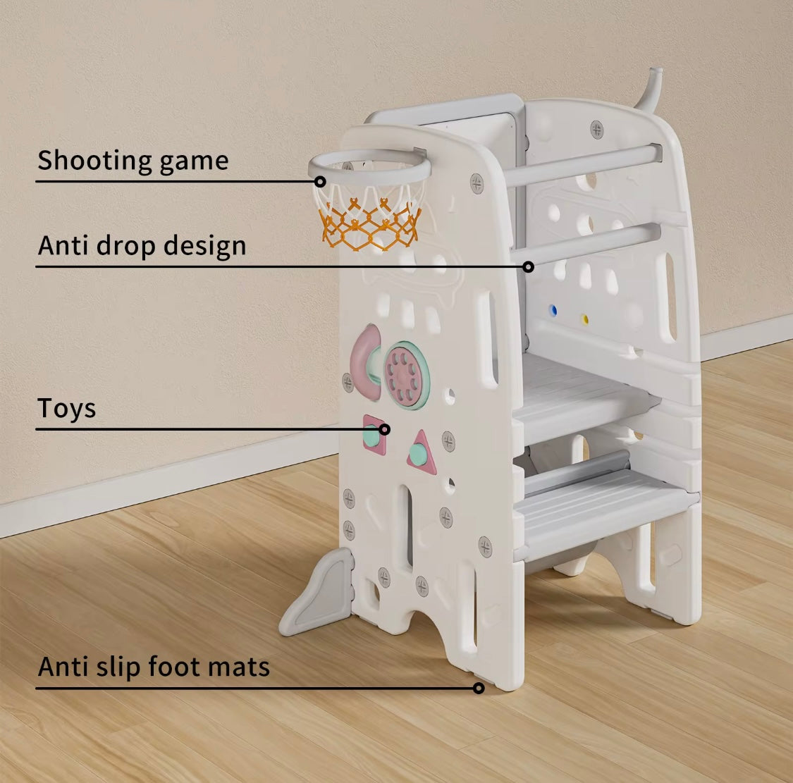 Deluxe Multi-Function Toddler Learning Tower Step Stool with Activity Centre