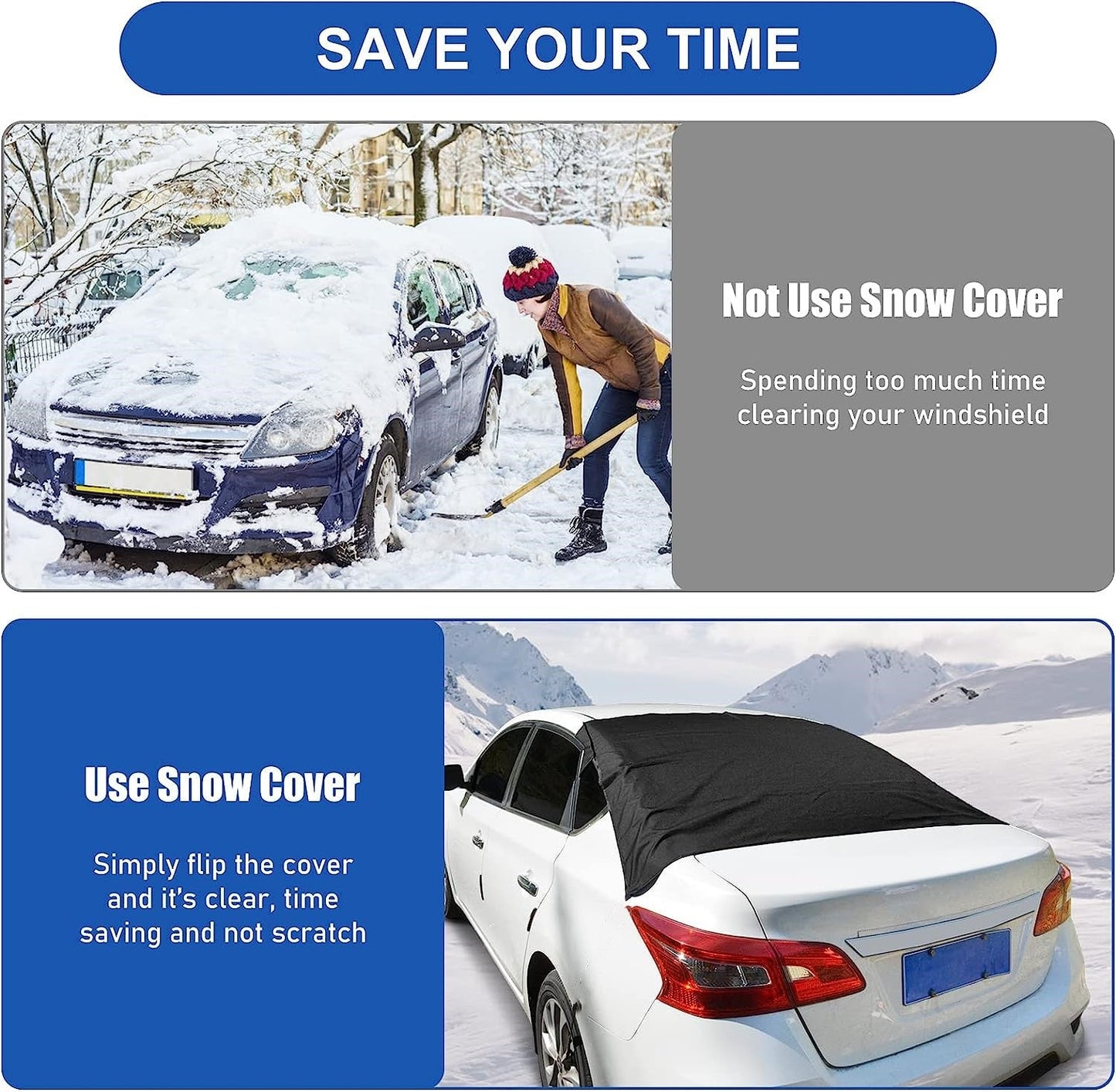 Car Rear Windshield Snow Ice Cover with Magnetic