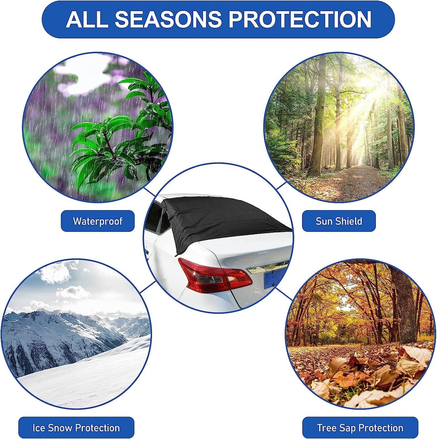 Car Rear Windshield Snow Ice Cover with Magnetic
