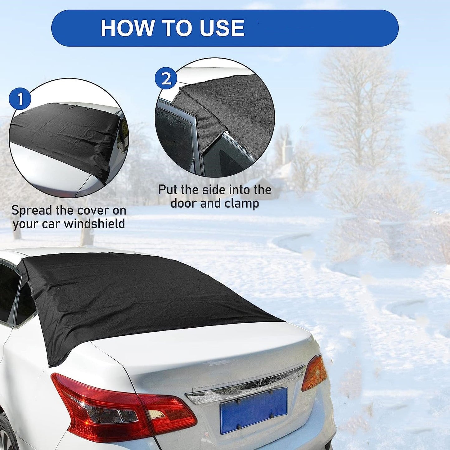 Car Rear Windshield Snow Ice Cover with Magnetic