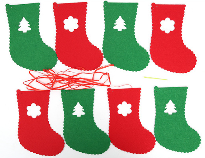 46PCS Merry Christmas Banner Decorations Bunting Sign
