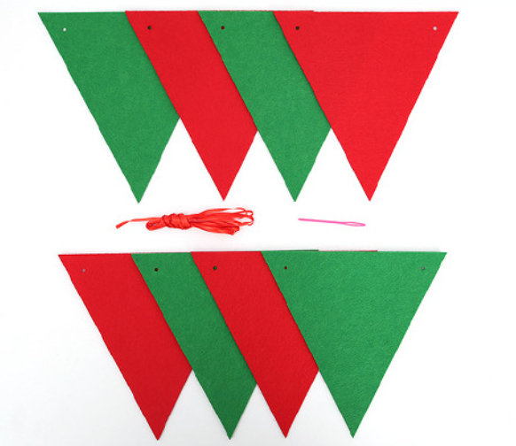 46PCS Merry Christmas Banner Decorations Bunting Sign
