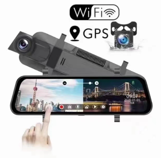 4K Mirror Dash Cam 9.66inch with 64GB Card & GPS