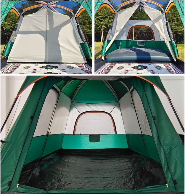 Camping Tent For 6-10persons 380x260x195cm Blue