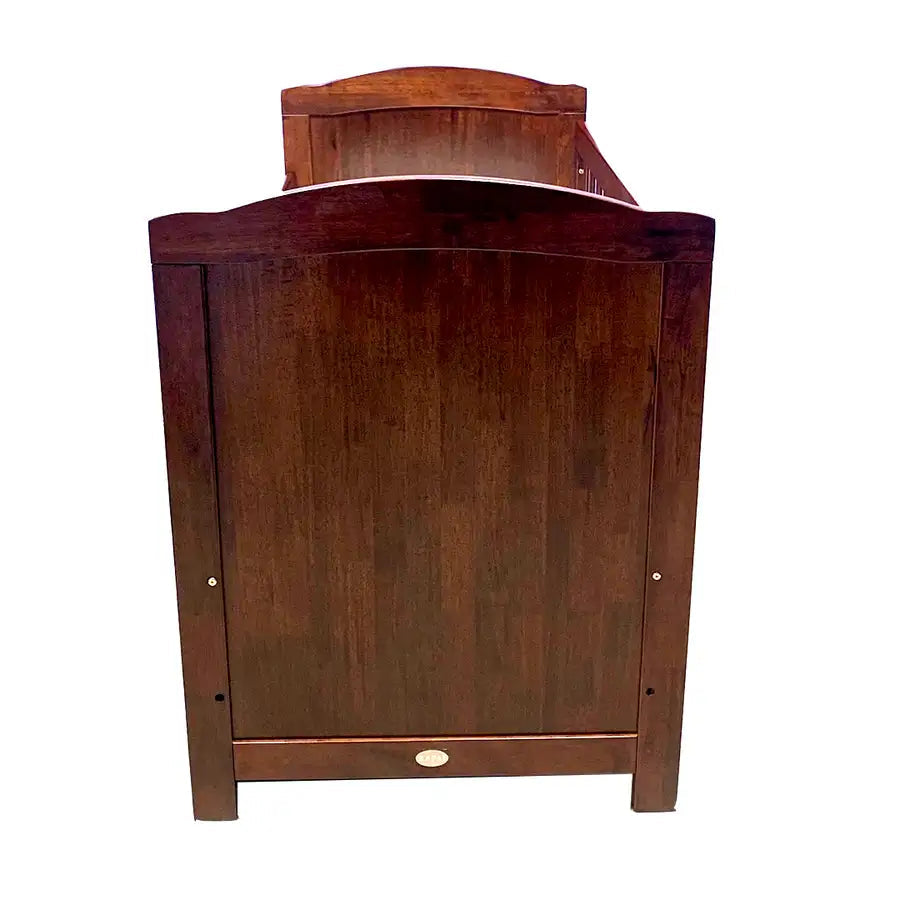 Kapai DELTA Wooden Baby Cot Drop Side with Drawer - COFFEE