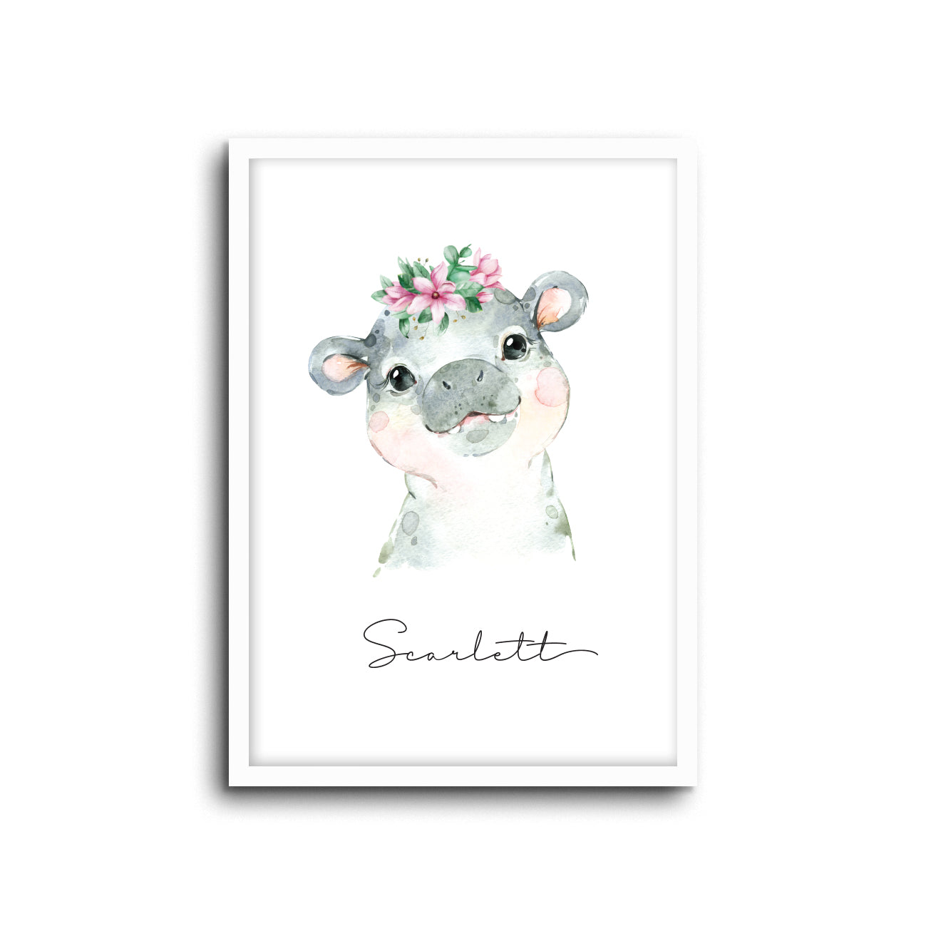 Wall Print | Hippo (Custom Name)