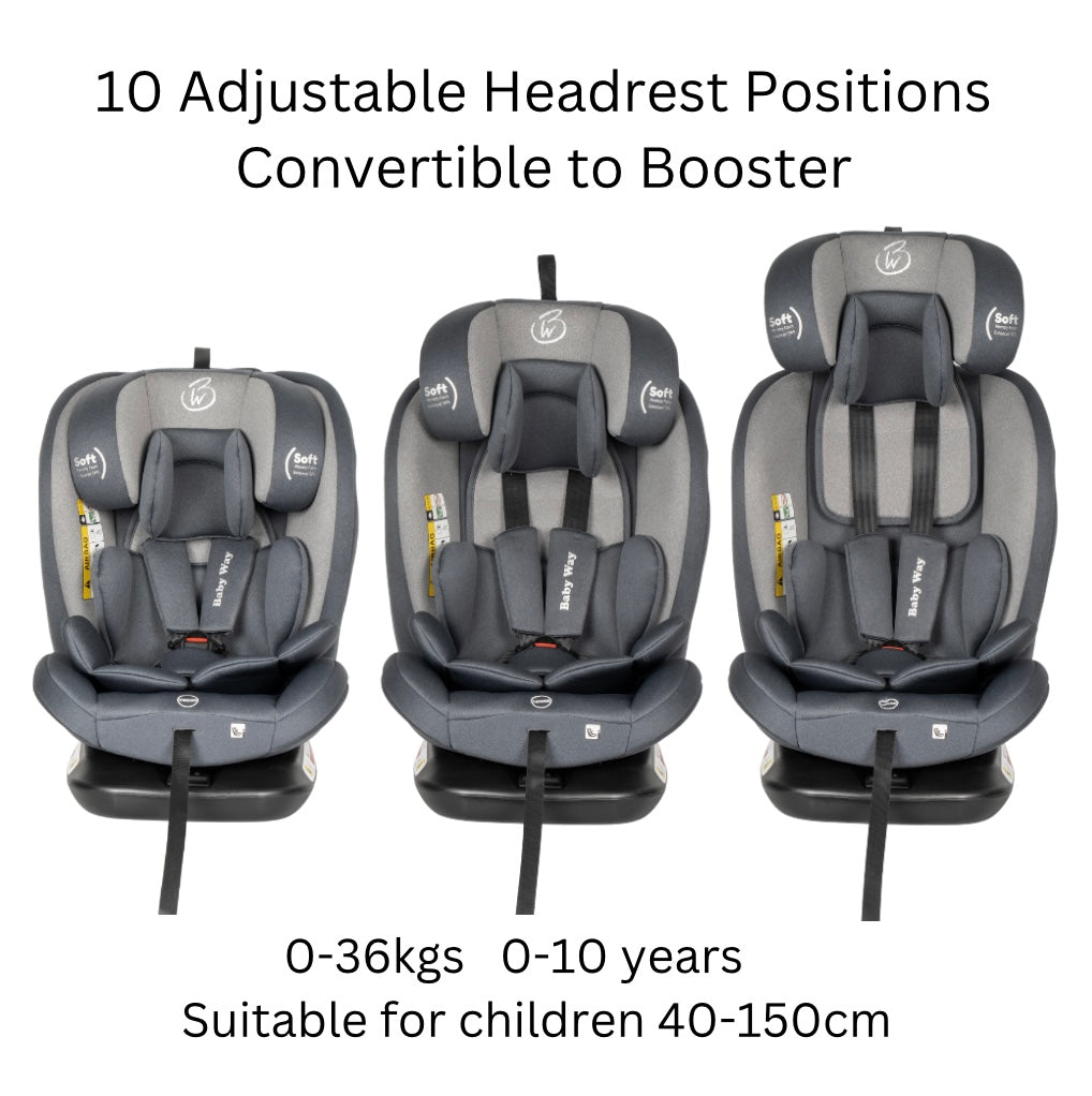 All-Rider 360 Rotating Convertible i-Size R129 Car Seat with ISOFIX and Top Tether - GREY