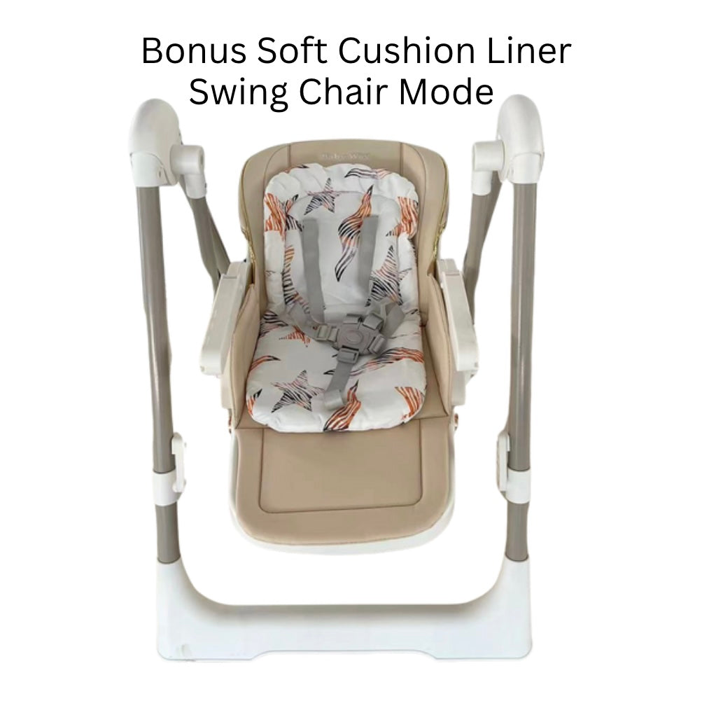 Jupiter Grey 2-in-1 Baby High Chair & Swing