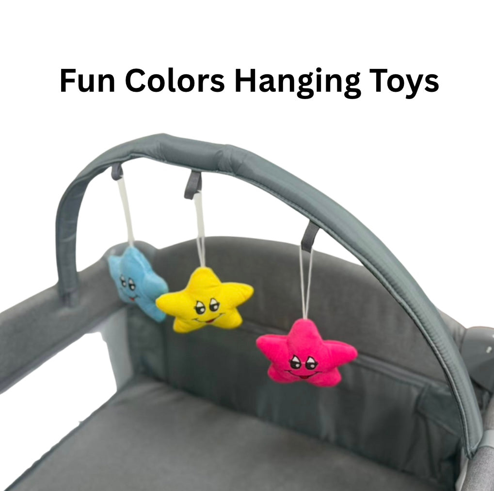 5-in-1 Portable Co-Sleeper Bed with Changing Table and Toy Bar