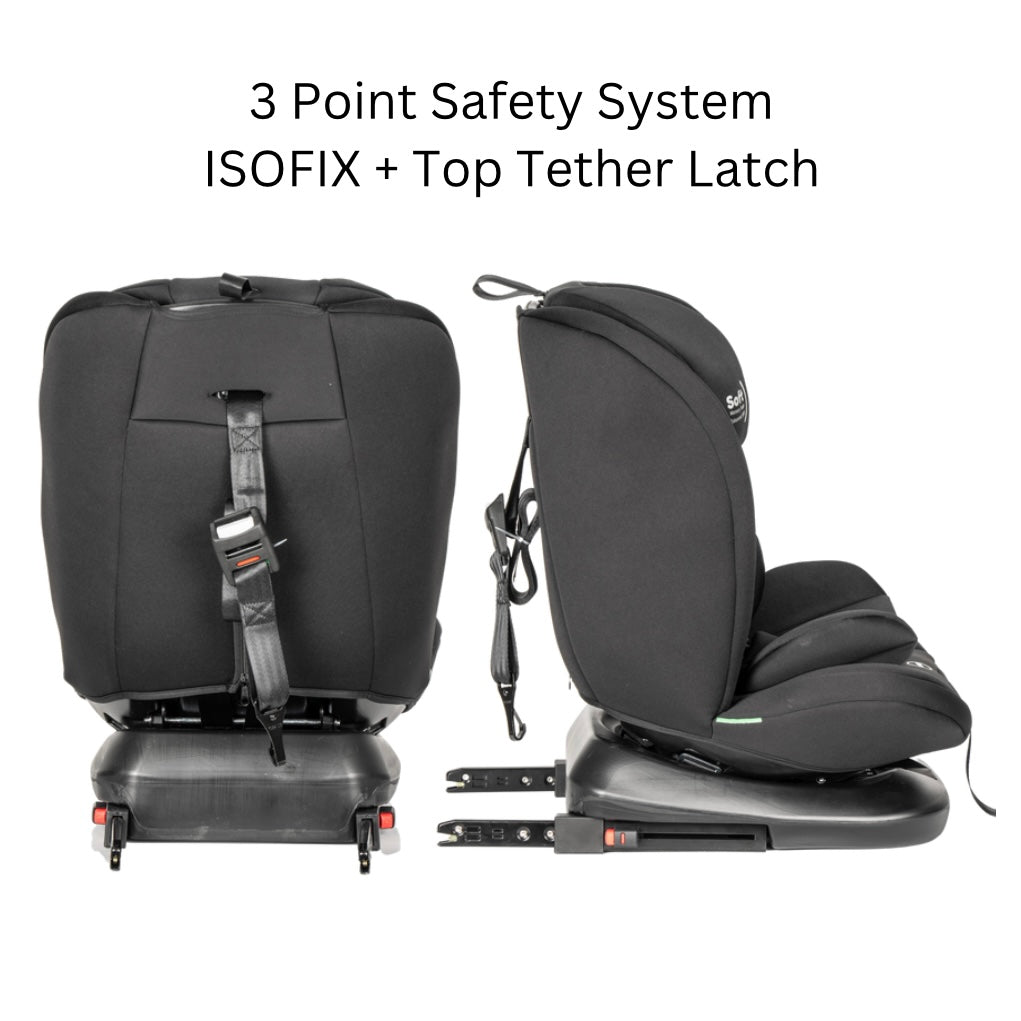 All-Rider 360 Rotating Convertible i-Size Car Seat with ISOFIX and Top Tether BLACK