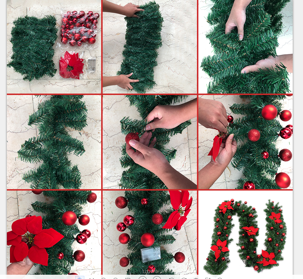 2PACK Christmas Fireplace Wreath