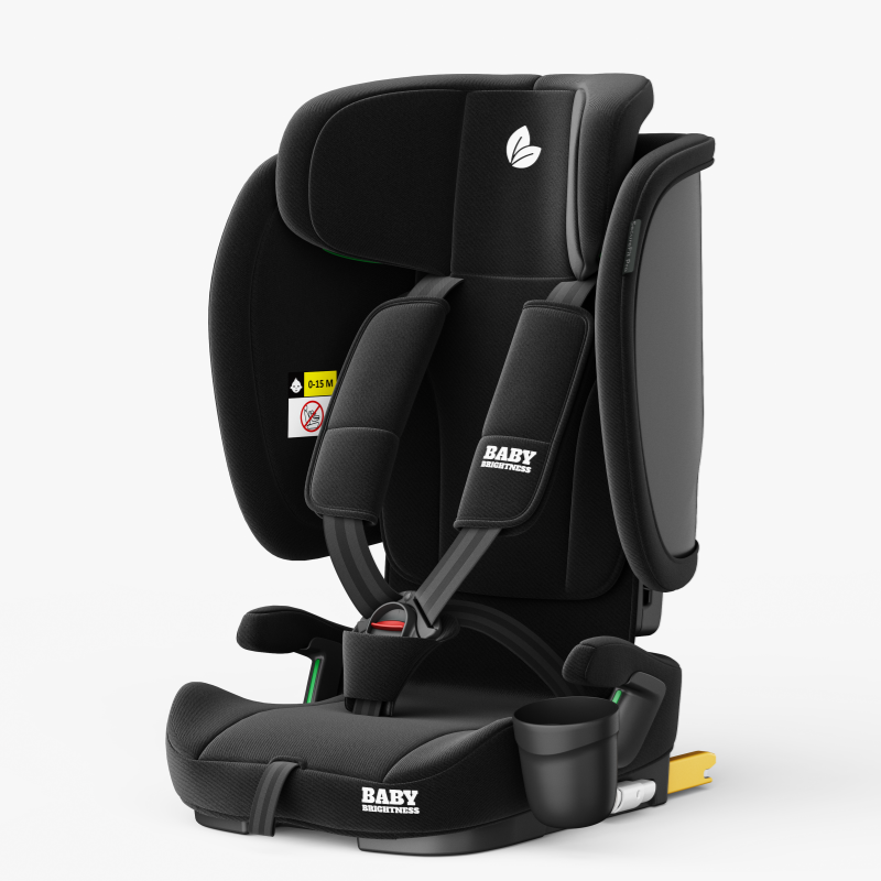 Baby Brightness AirGo Lightweight Compact Travel Pram and Portable ISOFIX Travel Booster Car Seat Black