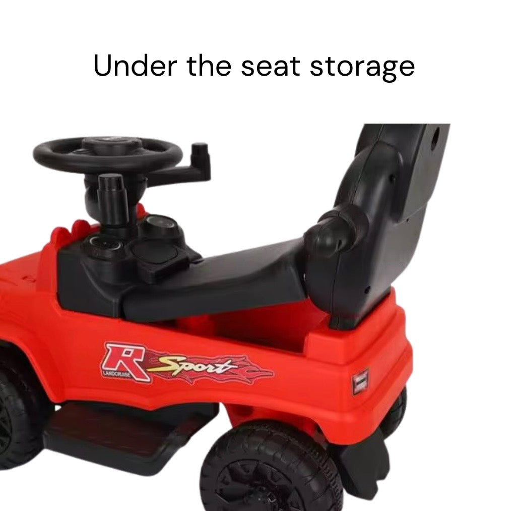 Kids Ride-On Push Truck with Lights and Music – RED