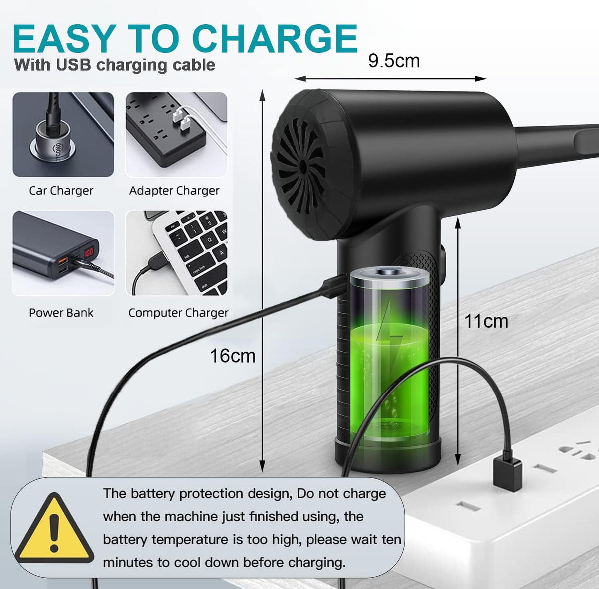 Cordless Electric Air Duster 51000RPM - salelink.co.nz