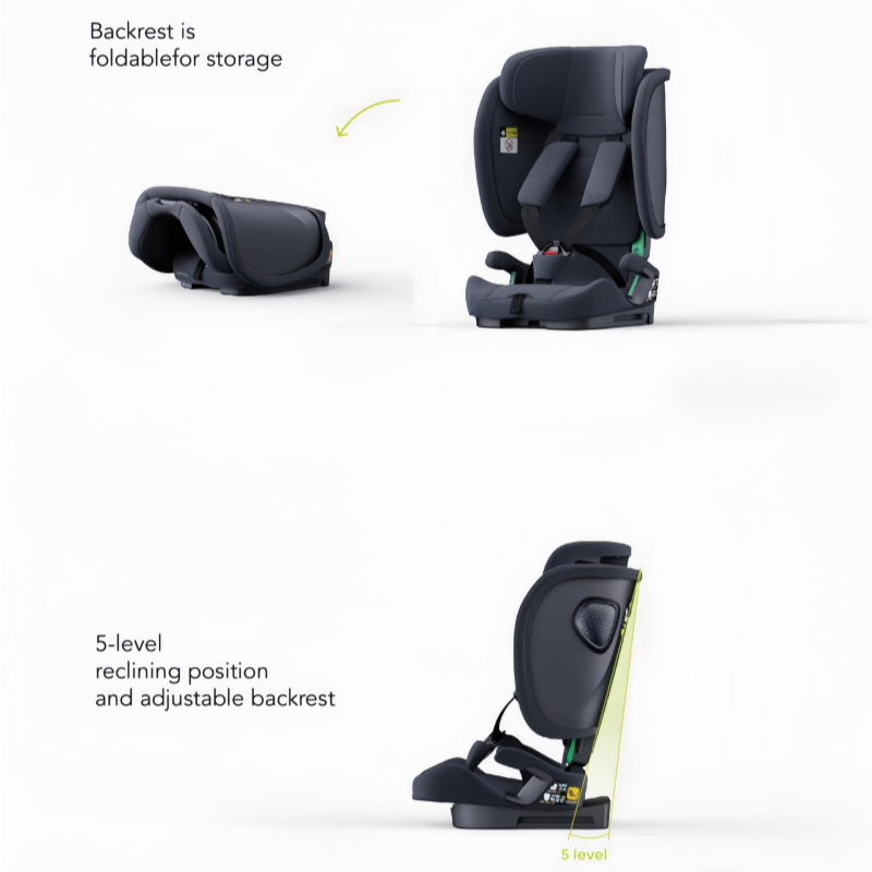 Baby Brightness FlexGo Portable Auto Folding Compact Travel Pram and Portable Travel Booster Car Seat Black