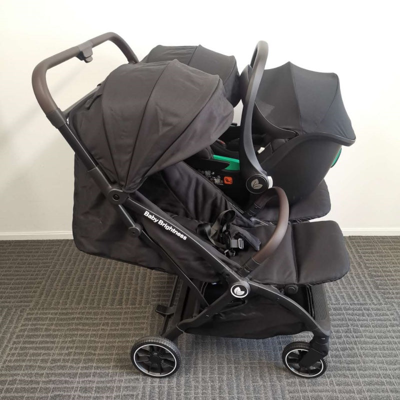 Double Pram – FlexGo Duo with Infant Capsule and ISOFIX Base(Black)