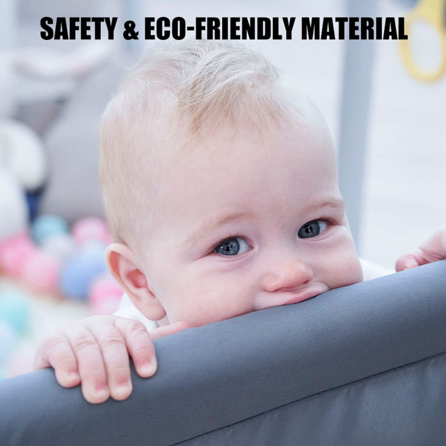 Foldable & Portable Fabric Baby Playpen 180x150x68cm-Grey