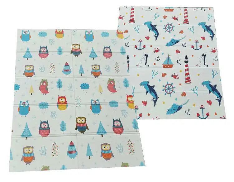 Double Sided Folded Ocean & Owl Play Mat - Babyonline