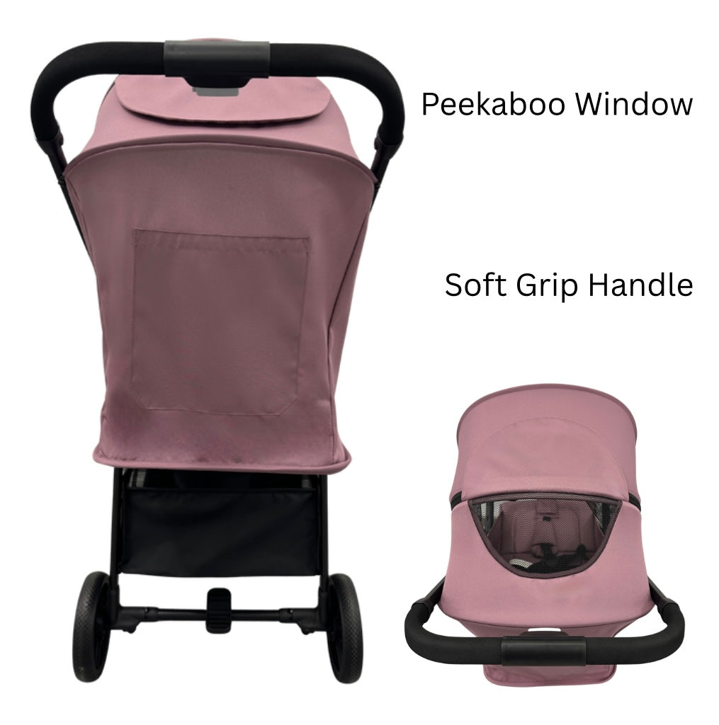 Roam Compact Travel-Friendly Stroller with Extended Canopy - PINK