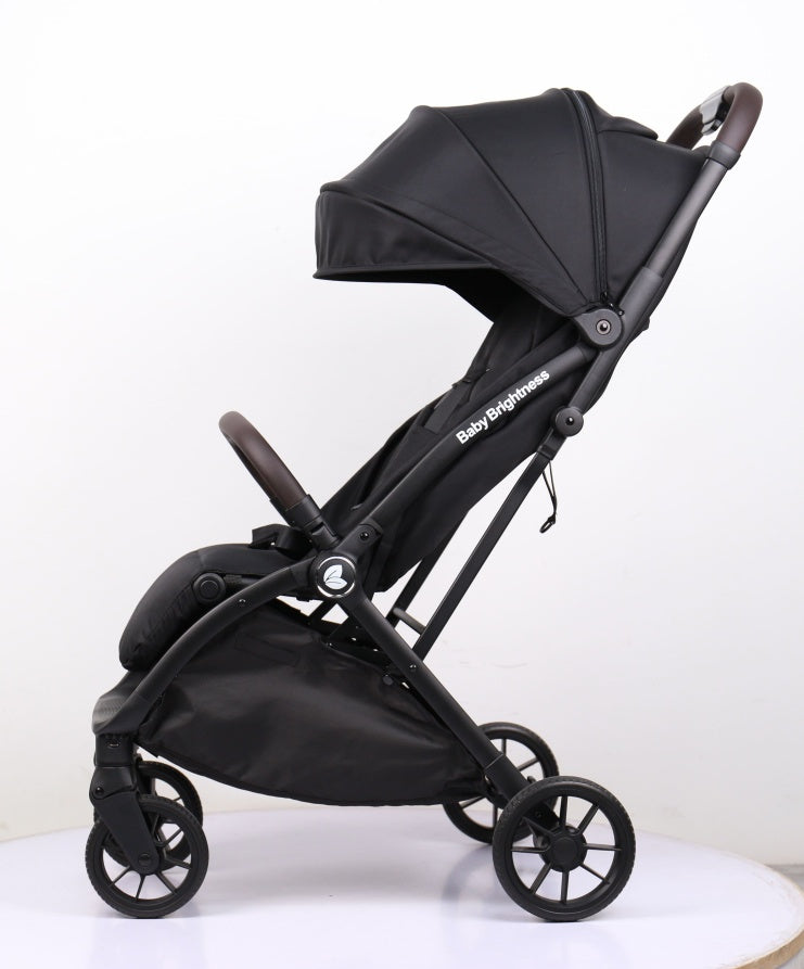 Baby Brightness FlexGo Auto Folding lightweight compact stroller with i-Size infant capsule and Rotation ISOFIX base Black