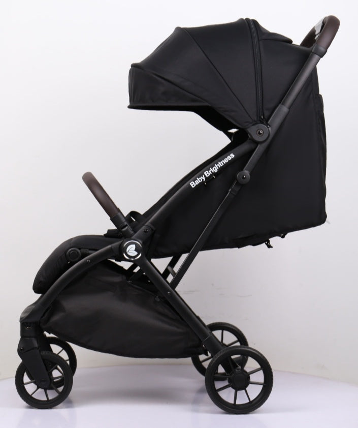 Baby Brightness FlexGo Auto Folding lightweight compact stroller with i-Size infant capsule and Rotation ISOFIX base Black