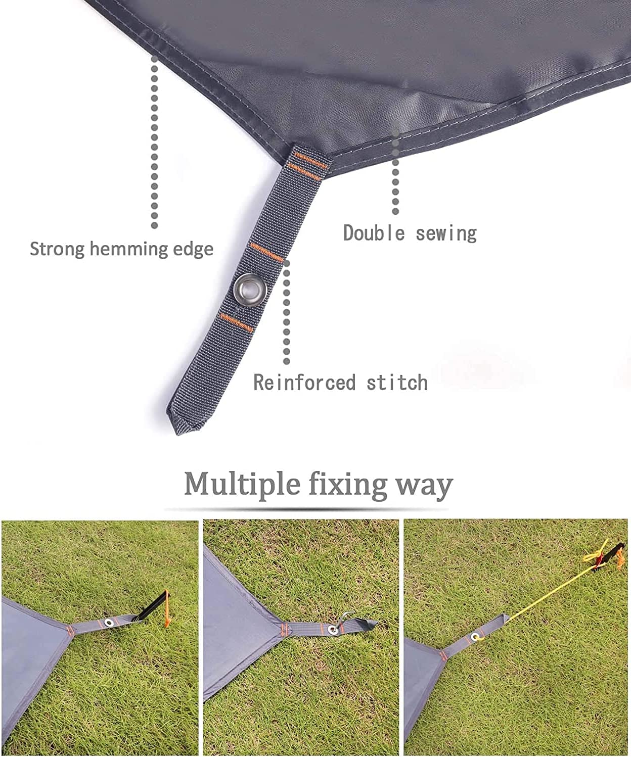 220x260cm Camping Tarp Tent Footprint Waterproof Mat Outdoor Groundsheet