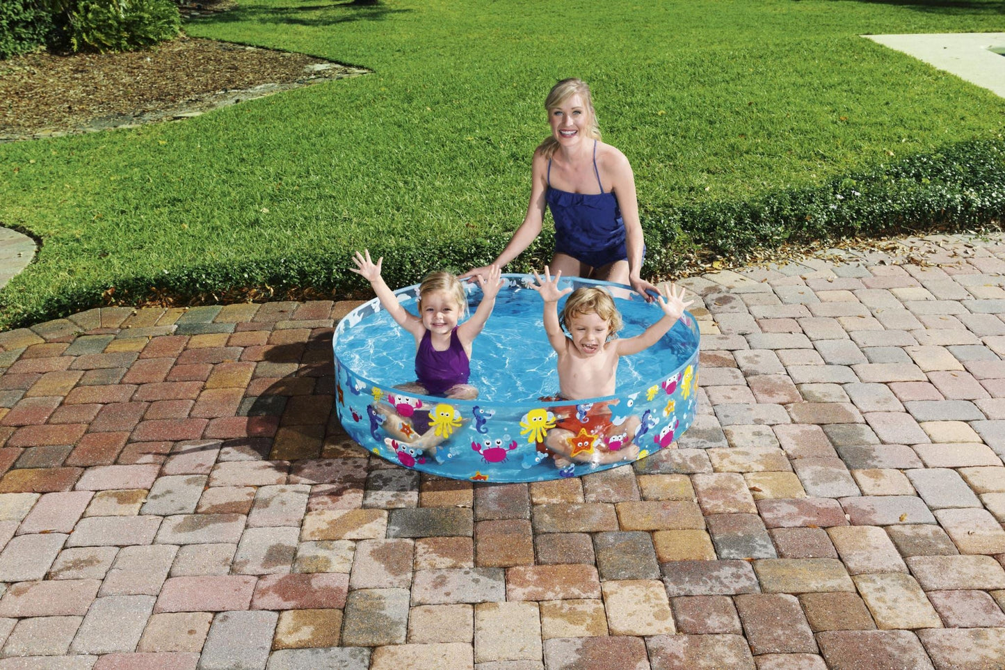Bestway 1.22m x 25cm Kids Above Ground Pool Sea Life Design Portable