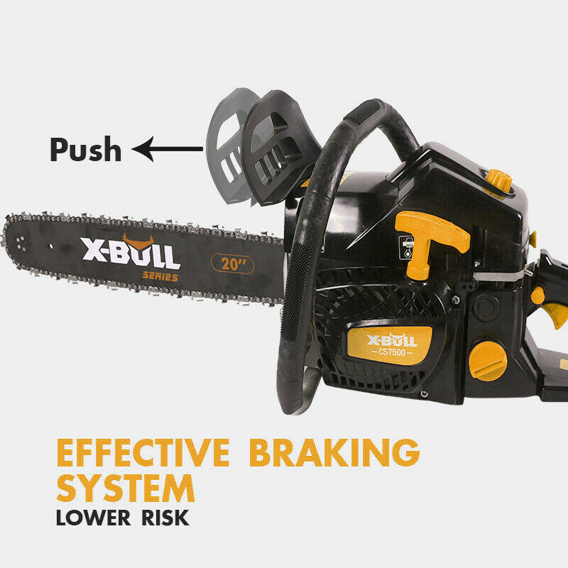 X-BULL 62cc Petrol Chainsaw 20"Bar E-Start Pruning Red Chain Saw 2 Stroke