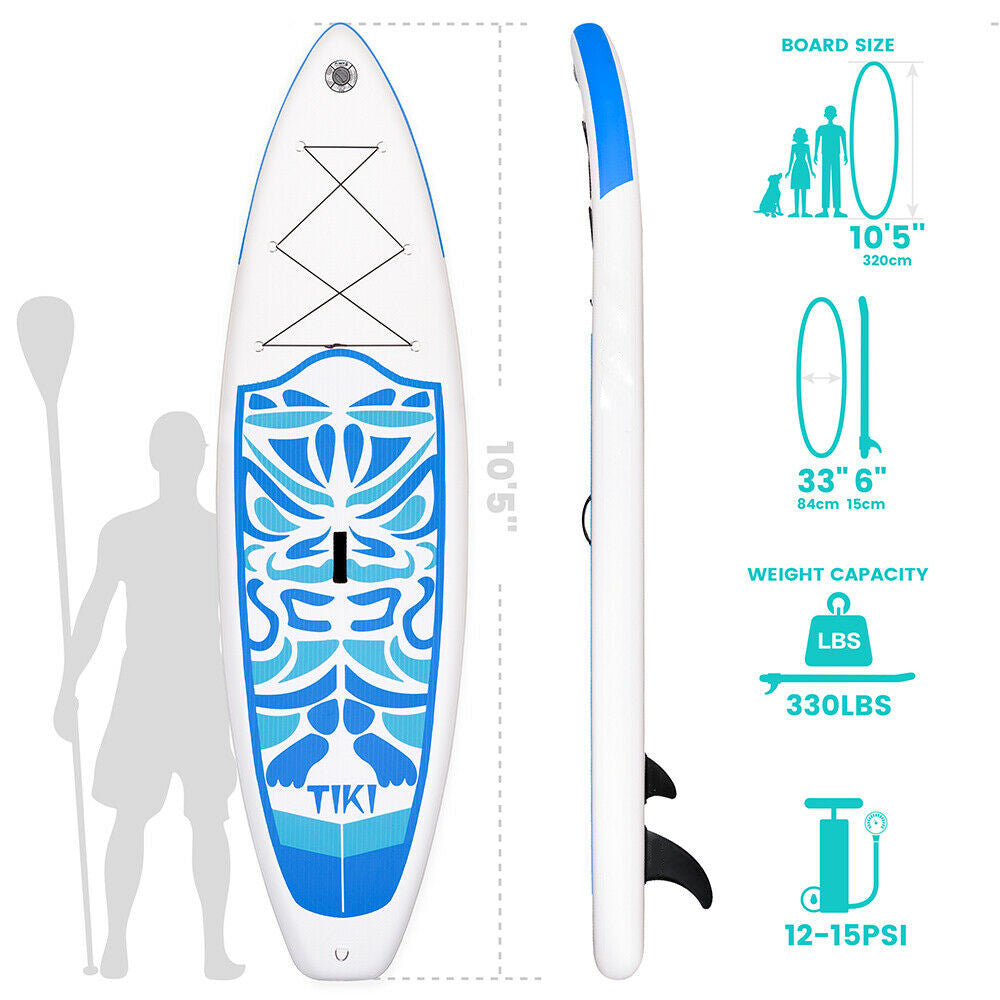 10'6'' Inflatable Stand Up Paddle Board SUP Surfboard