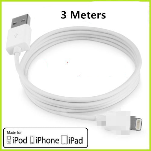 3 Meters USB Charging Cable Compatible with iPhone iPad White - salelink.co.nz