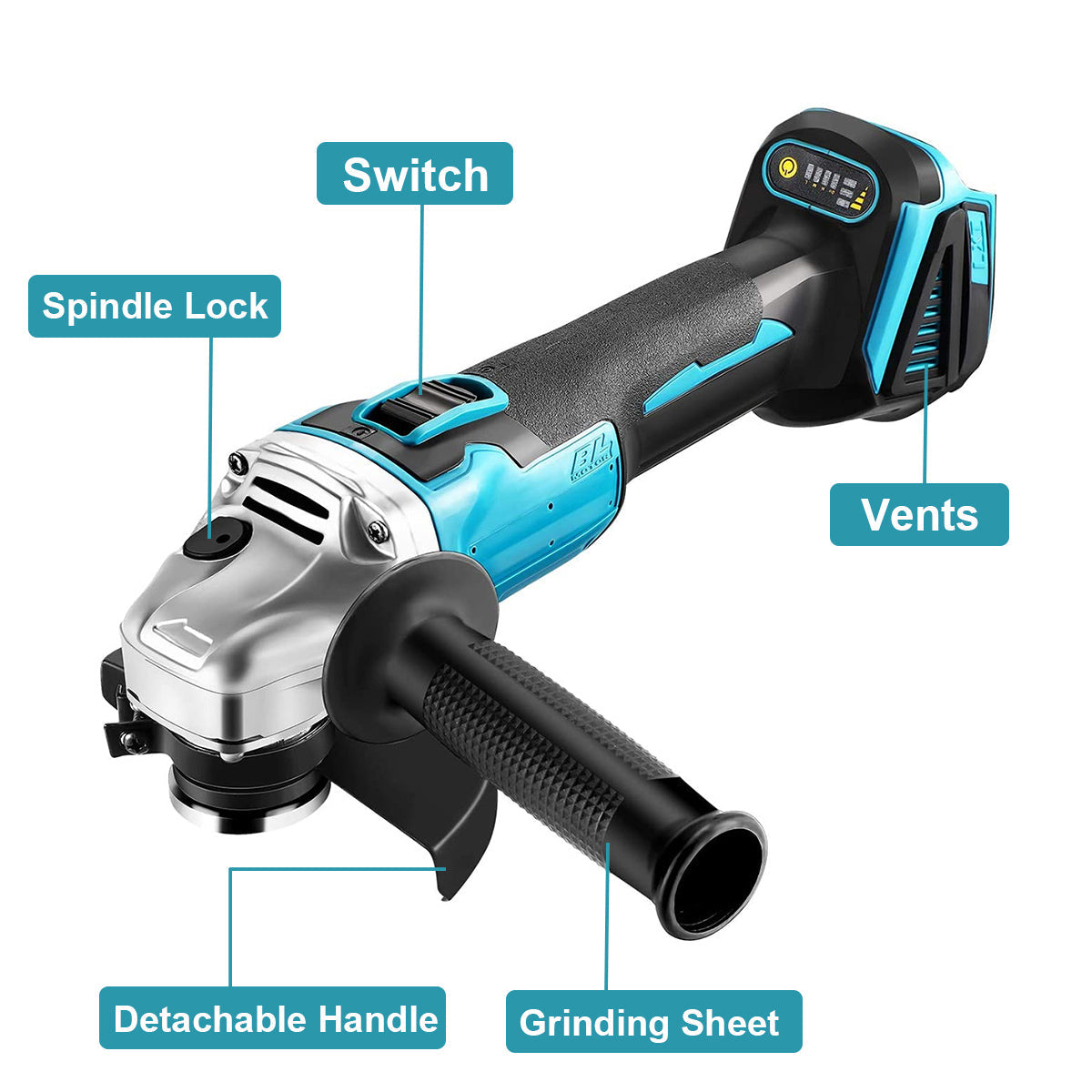 Brushless Angle Grinder Fits Makita Battery 18V