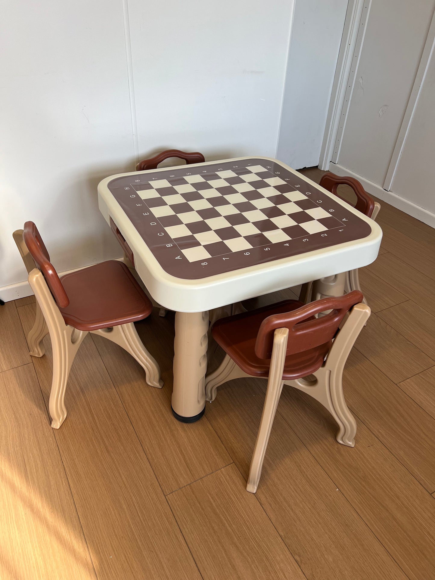 Kids’ Play & Activity Table Set – Table + 4 Chairs | Game Board and Storage