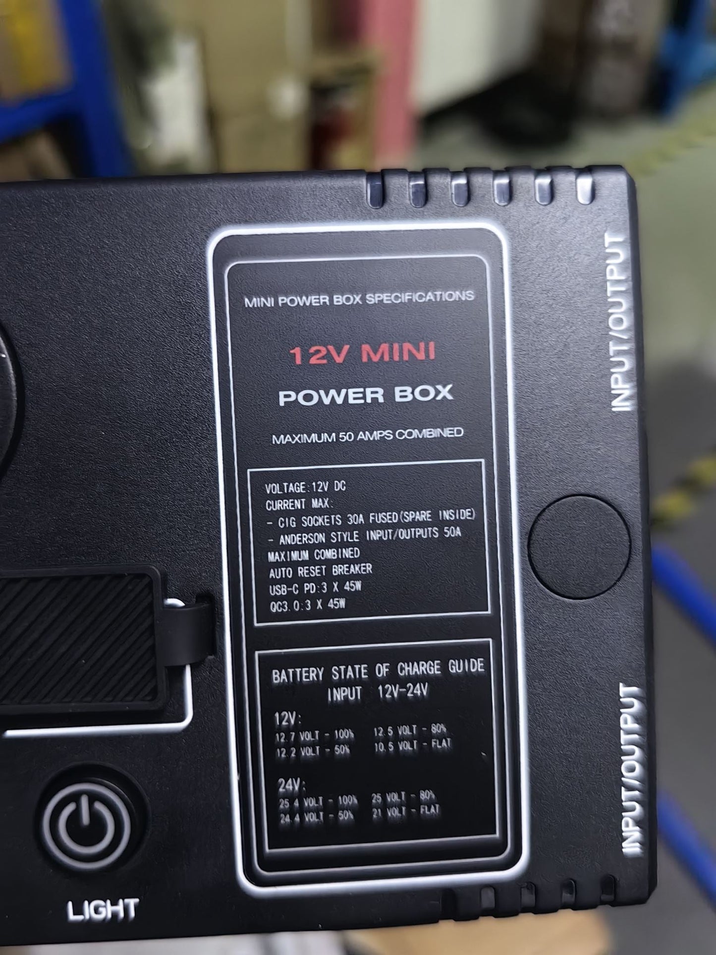 12v Mini Power Box 2x Anderson Plug 3 x USB / USB-C 2 x 50a Connectors