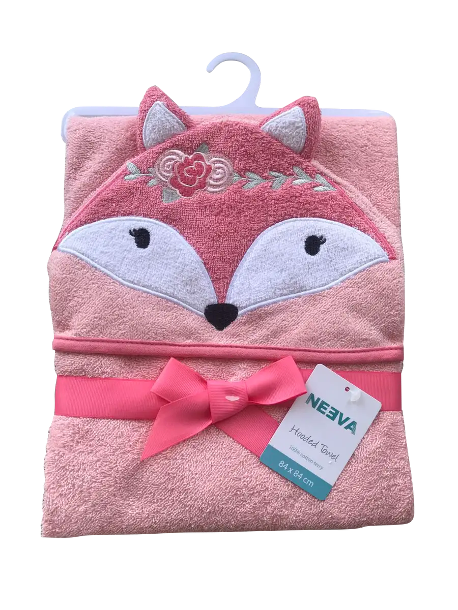 Neeva Hooded Towel PINK FOX - Babyonline