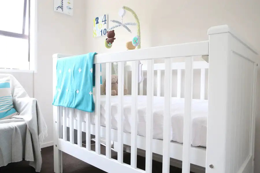 Brolly Sheets Mattress Protector for Cot - Fitted & Quilted - WHITE - Babyonline