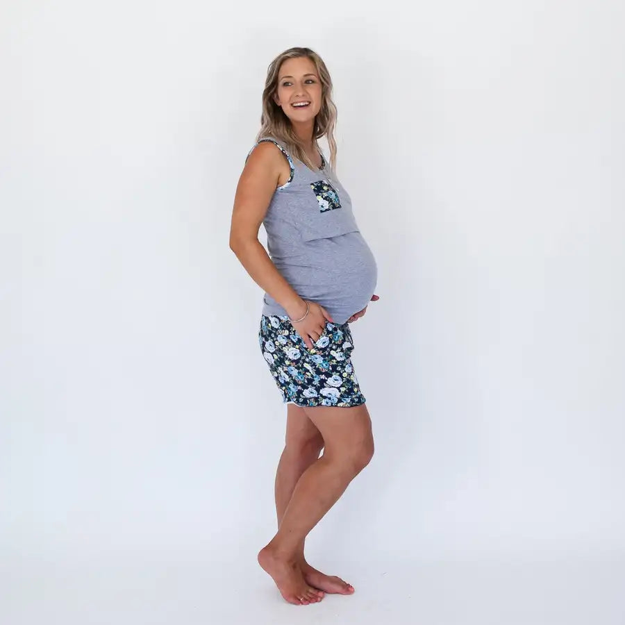 Milkbar Breastfeeding Pyjamas | Blue Rose - Babyonline