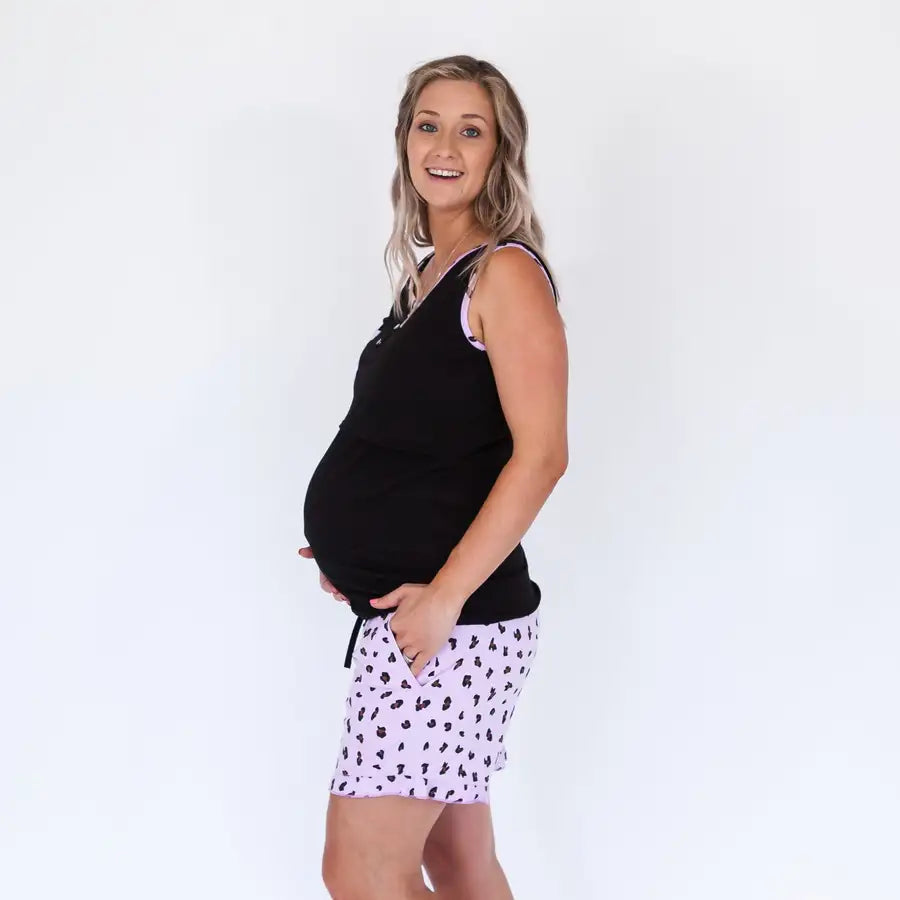 Milkbar Breastfeeding Pyjamas | Lilac Leopard - Babyonline