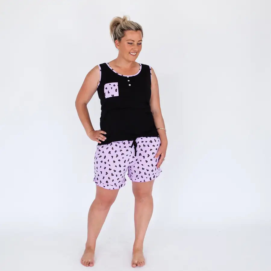 Milkbar Breastfeeding Pyjamas | Lilac Leopard - Babyonline