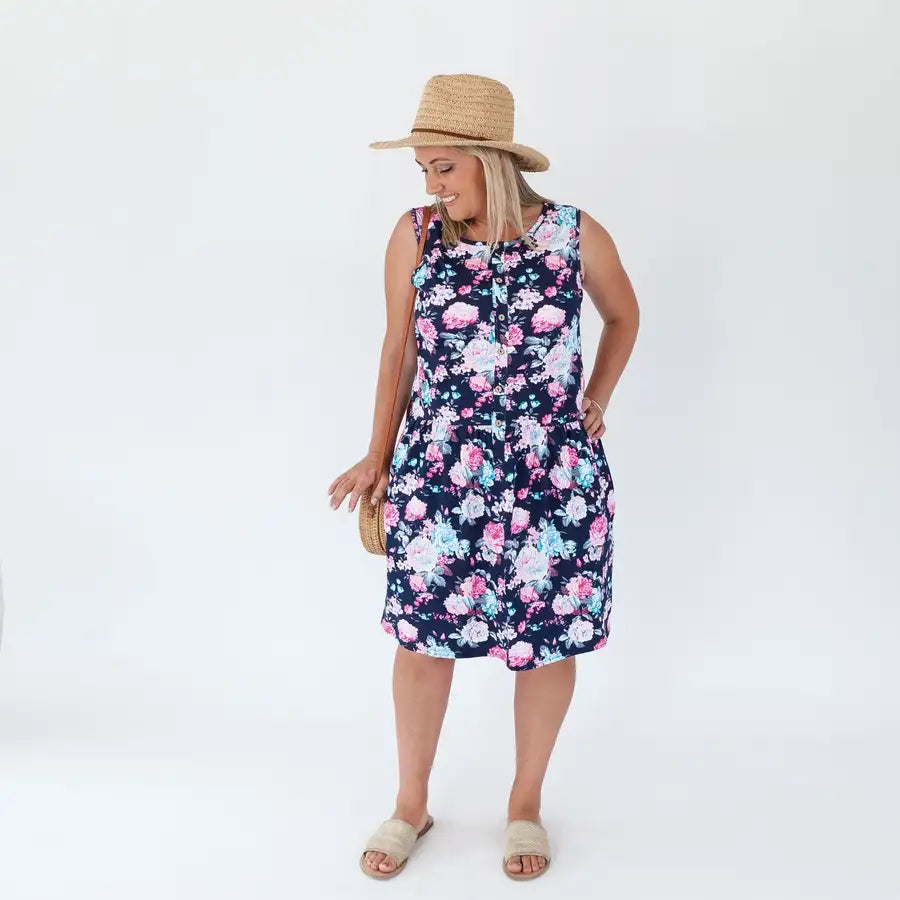 Milkbar Breastfeeding Billie Dress | Navy Floral - Babyonline