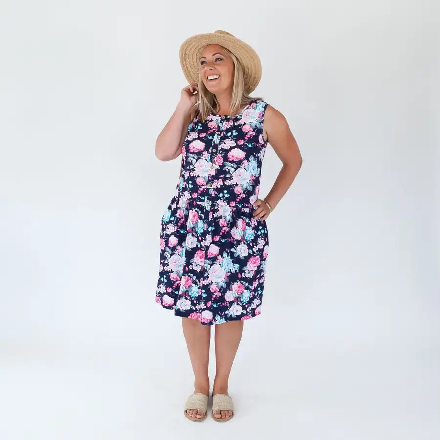 Milkbar Breastfeeding Billie Dress | Navy Floral - Babyonline