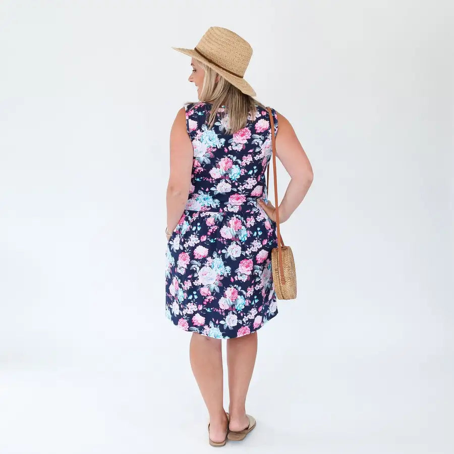 Milkbar Breastfeeding Billie Dress | Navy Floral - Babyonline
